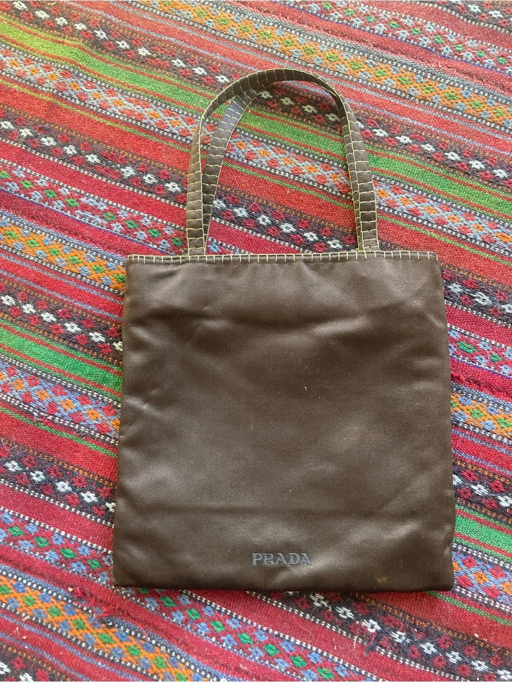 Prada Brown bag with Stitched Top Handles